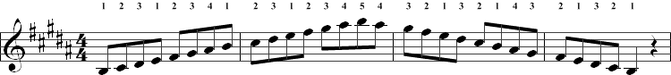 b scale notes